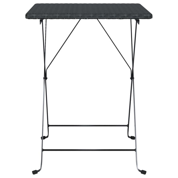 Klappbarer Bistrotisch Schwarz Poly Rattan