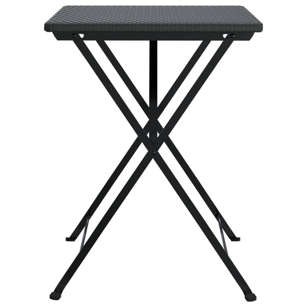 Klappbarer Bistrotisch Schwarz Poly Rattan