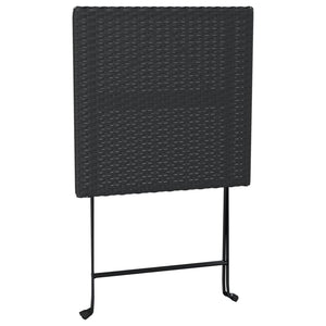 Klappbarer Bistrotisch Schwarz Poly Rattan
