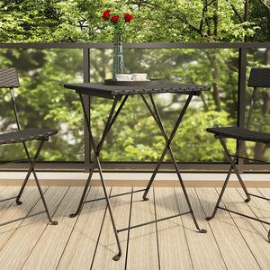 Klappbarer Bistrotisch Schwarz Poly Rattan