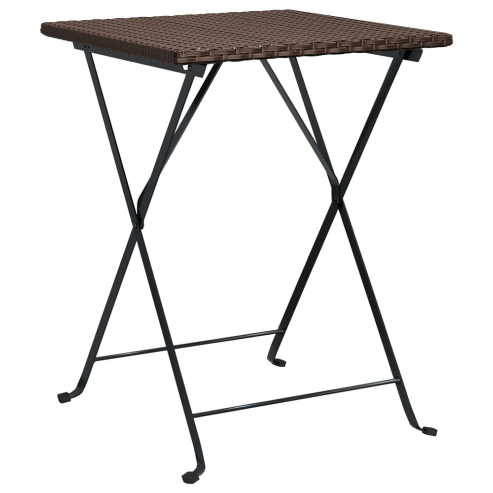 Klappbarer Bistrotisch Braun Poly Rattan