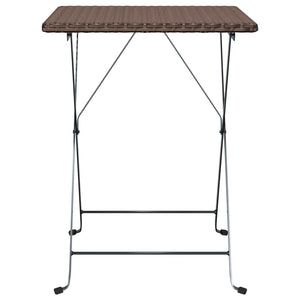 Klappbarer Bistrotisch Braun Poly Rattan