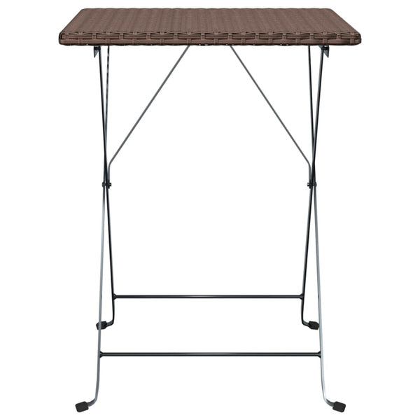 Klappbarer Bistrotisch Braun Poly Rattan