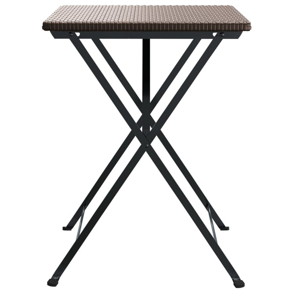 Klappbarer Bistrotisch Braun Poly Rattan