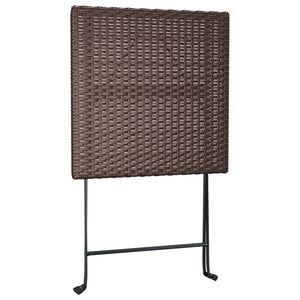 Klappbarer Bistrotisch Braun Poly Rattan
