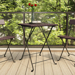 Klappbarer Bistrotisch Braun Poly Rattan