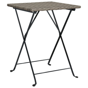 Klappbarer Bistrotisch Grau Poly Rattan