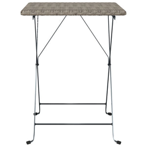 Klappbarer Bistrotisch Grau Poly Rattan