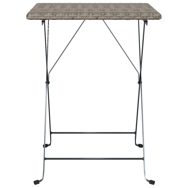 Klappbarer Bistrotisch Grau Poly Rattan