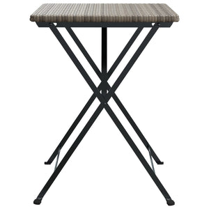 Klappbarer Bistrotisch Grau Poly Rattan