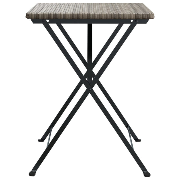 Klappbarer Bistrotisch Grau Poly Rattan