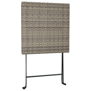 Klappbarer Bistrotisch Grau Poly Rattan