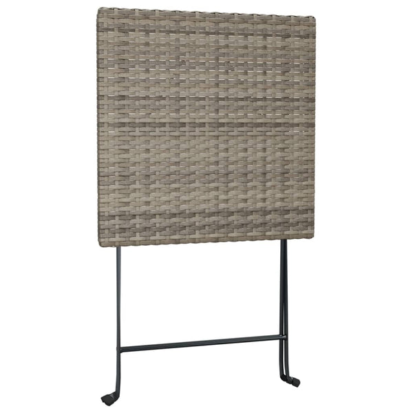 Klappbarer Bistrotisch Grau Poly Rattan
