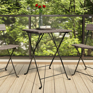 Klappbarer Bistrotisch Grau Poly Rattan