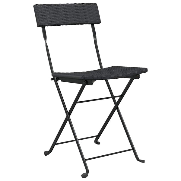 vidaXL Chaises de bistrot 2 pcs Pliables Noir Résine tressée et Acier