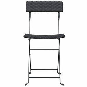 vidaXL Chaises de bistrot 2 pcs Pliables Noir Résine tressée et Acier