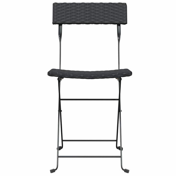 vidaXL Chaises de bistrot 2 pcs Pliables Noir Résine tressée et Acier