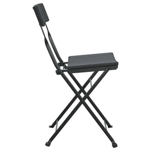 vidaXL Chaises de bistrot 2 pcs Pliables Noir Résine tressée et Acier