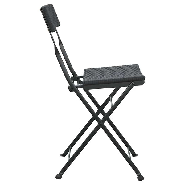 vidaXL Chaises de bistrot 2 pcs Pliables Noir Résine tressée et Acier