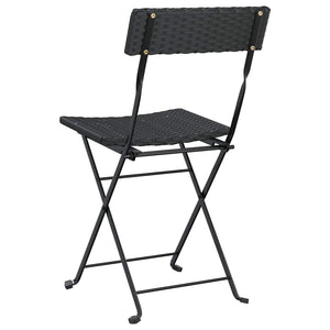 vidaXL Chaises de bistrot 2 pcs Pliables Noir Résine tressée et Acier