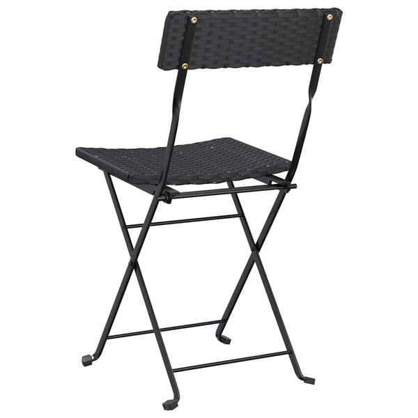 vidaXL Chaises de bistrot 2 pcs Pliables Noir Résine tressée et Acier