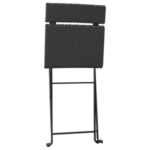 vidaXL Chaises de bistrot 2 pcs Pliables Noir Résine tressée et Acier