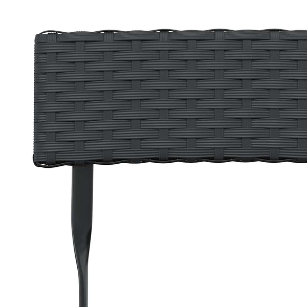 vidaXL Chaises de bistrot 2 pcs Pliables Noir Résine tressée et Acier