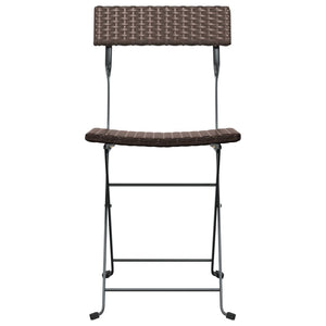 vidaXL Chaises de bistrot 2 pcs Pliables Marron Résine tressée et Acier