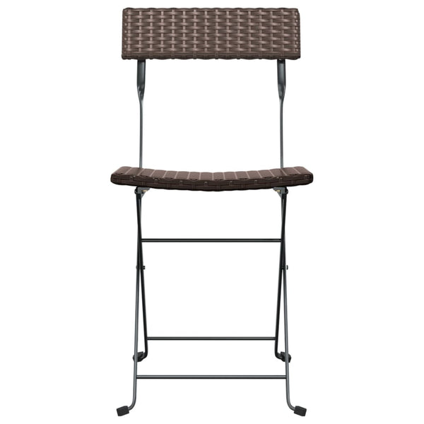 vidaXL Chaises de bistrot 2 pcs Pliables Marron Résine tressée et Acier