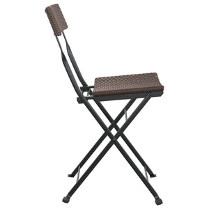 vidaXL Chaises de bistrot 2 pcs Pliables Marron Résine tressée et Acier