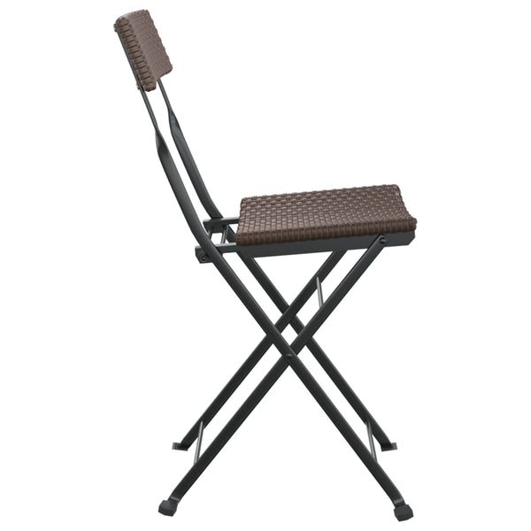 vidaXL Chaises de bistrot 2 pcs Pliables Marron Résine tressée et Acier