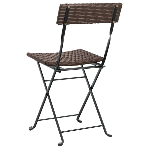 vidaXL Chaises de bistrot 2 pcs Pliables Marron Résine tressée et Acier