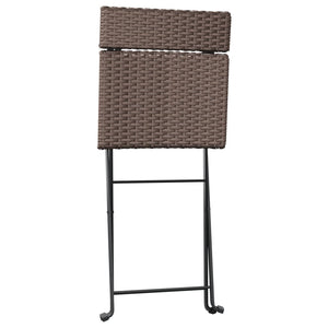 vidaXL Chaises de bistrot 2 pcs Pliables Marron Résine tressée et Acier
