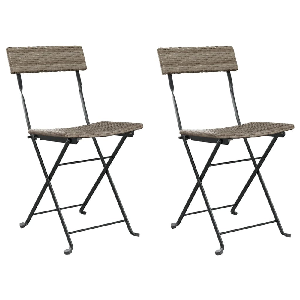 Klappbare Bistrostühle, 2er Set, Grau