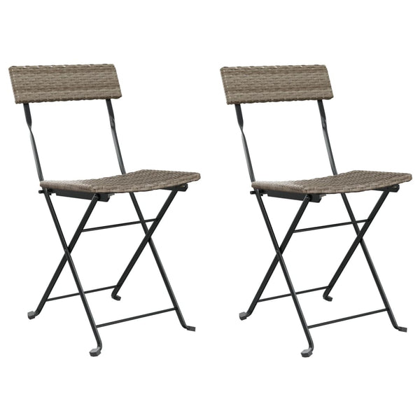 Klappbare Bistrostühle, 2er Set, Grau