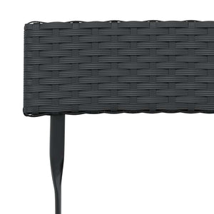 Klappbares 3-tlg. Bistro-Set Poly Rattan Schwarz