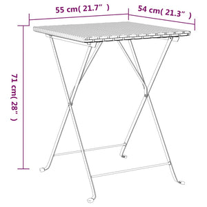 Klappbares 3-tlg. Bistro-Set Poly Rattan Schwarz