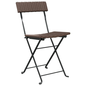 Klappbares 3-tlg. Bistro-Set Braun Rattan
