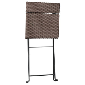 Klappbares 3-tlg. Bistro-Set Braun Rattan