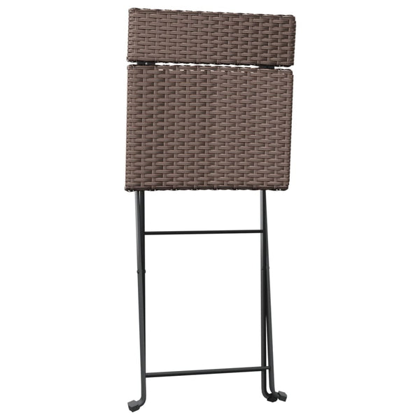 Klappbares 3-tlg. Bistro-Set Braun Rattan
