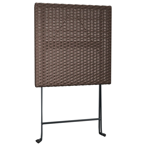 Klappbares 3-tlg. Bistro-Set Braun Rattan