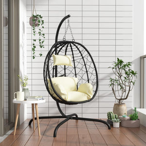 Hängesessel Cremeweiß mit Kissen