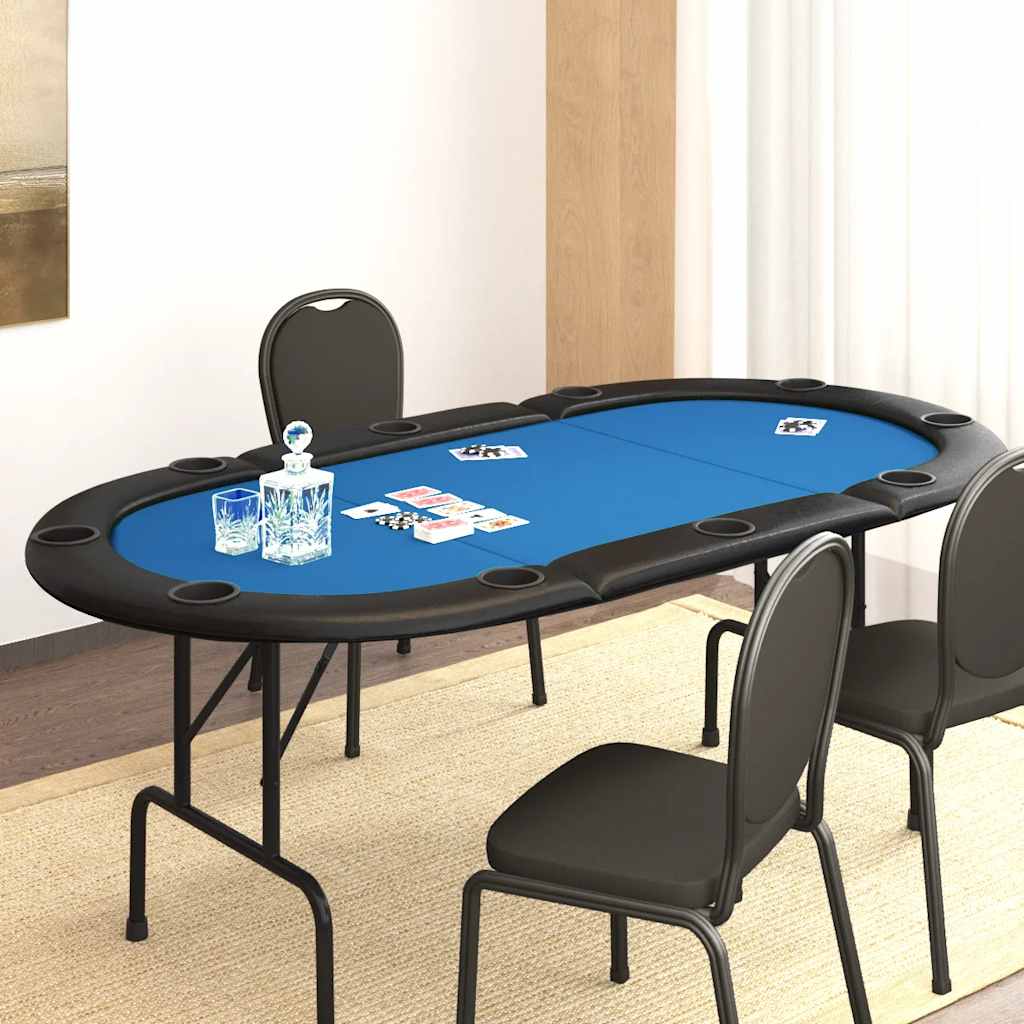 Klappbarer Pokertisch für 10 Spieler, Blau