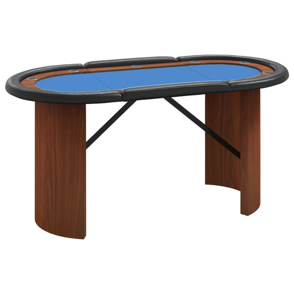 Pokertisch für 10 Spieler, Blau, 160x80 cm