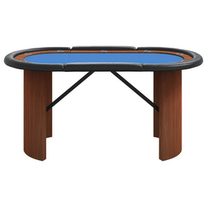 Pokertisch für 10 Spieler, Blau, 160x80 cm