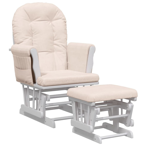 vidaXL Fauteuil à bascule avec pouf Glissant Rose clair Tissu