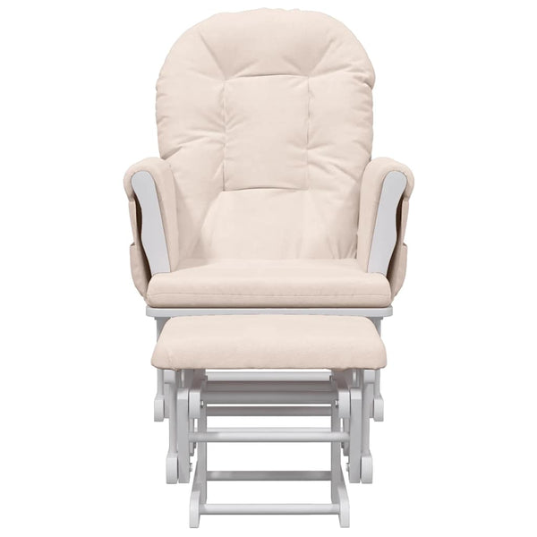vidaXL Fauteuil à bascule avec pouf Glissant Rose clair Tissu
