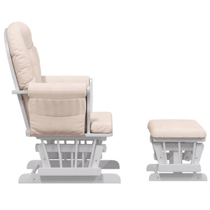 vidaXL Fauteuil à bascule avec pouf Glissant Rose clair Tissu