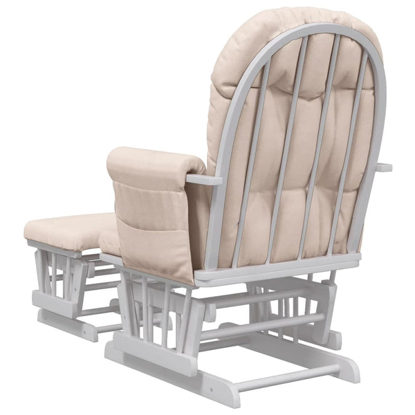 vidaXL Fauteuil à bascule avec pouf Glissant Rose clair Tissu
