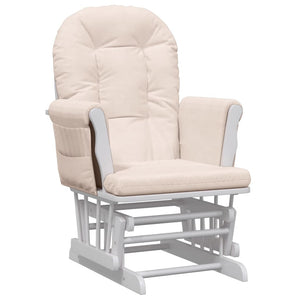 vidaXL Fauteuil à bascule avec pouf Glissant Rose clair Tissu